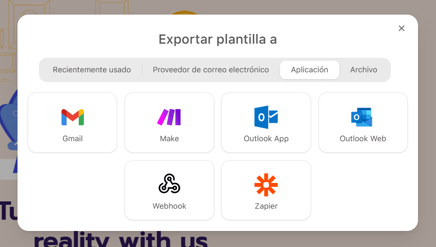 Seleccione la aplicaci&oacute;n de Outlook de los ESP sugeridos