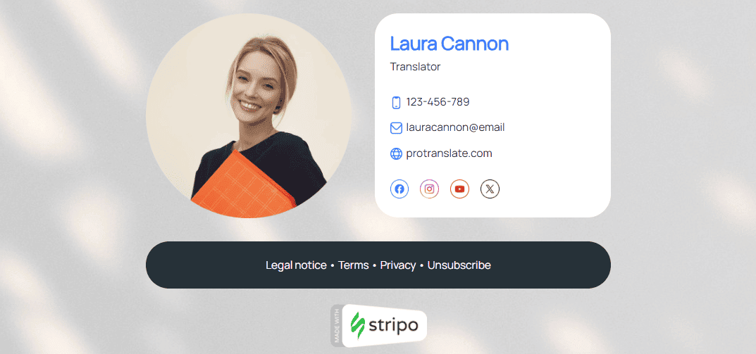 Example of an email signature