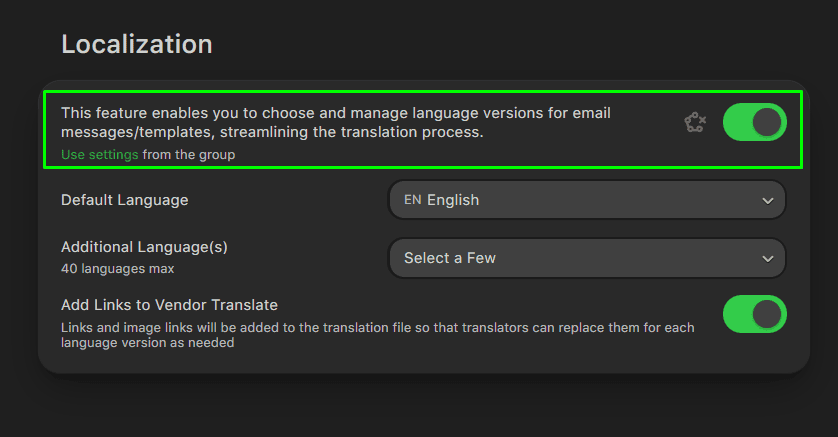 Enabling localization