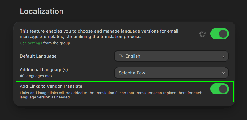 Enabling vendor links