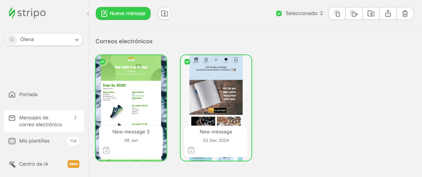 Exportaci&oacute;n masiva para varias plantillas de correo electr&oacute;nico de Outlook