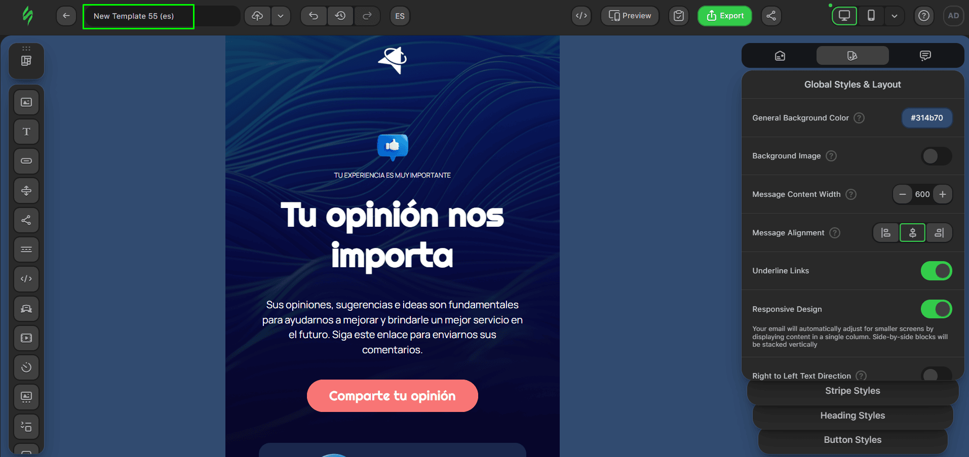 Loaded translated template
