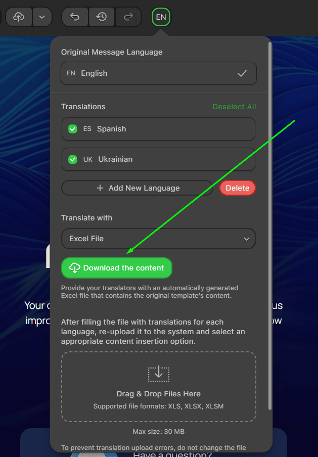 Downloading the email content