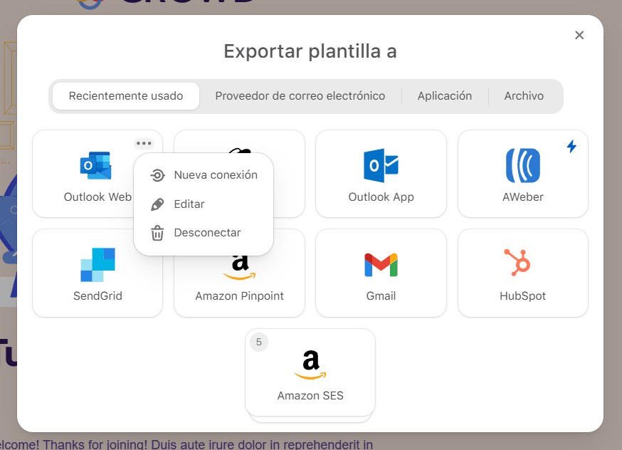 Conectar una nueva cuenta