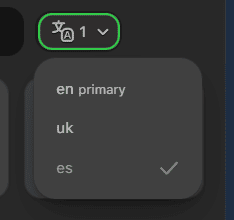 One language version selected for export