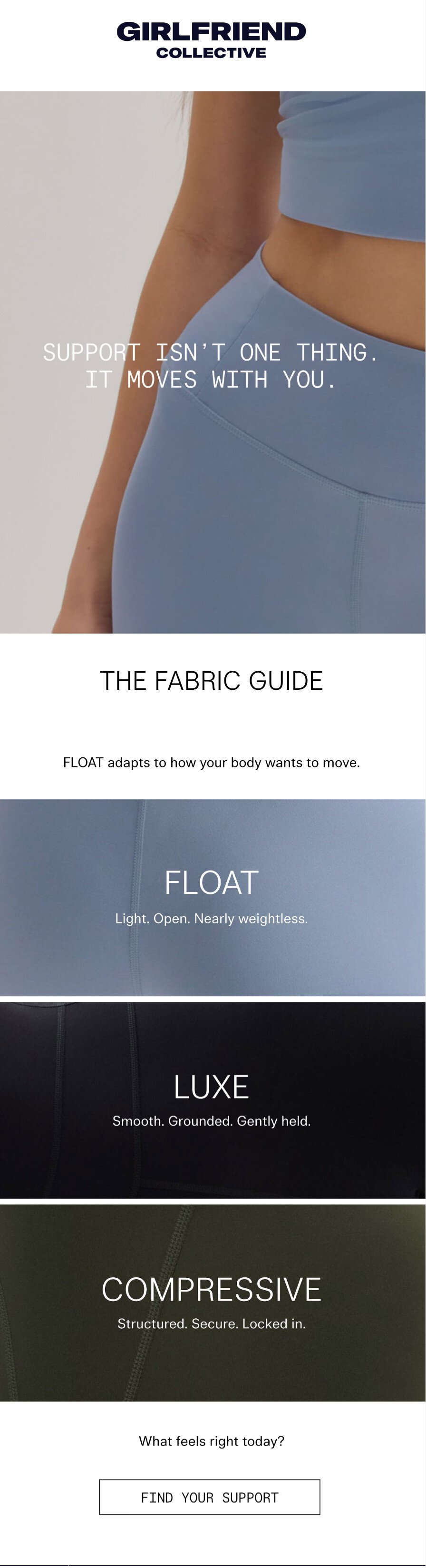 Example of email with a single-column layout