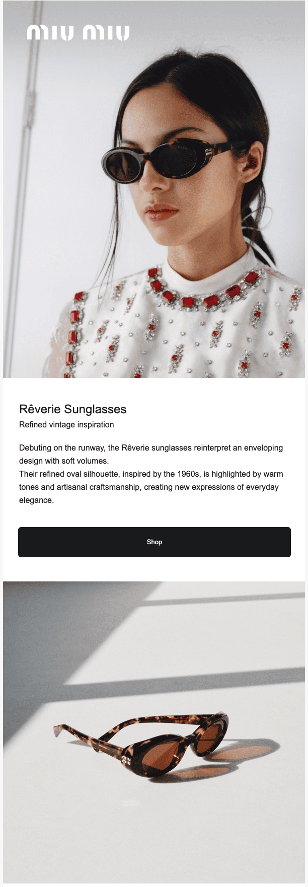 Mobile-first email design with short hero block