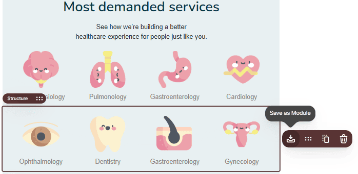 Example of the module in the Stripo editor