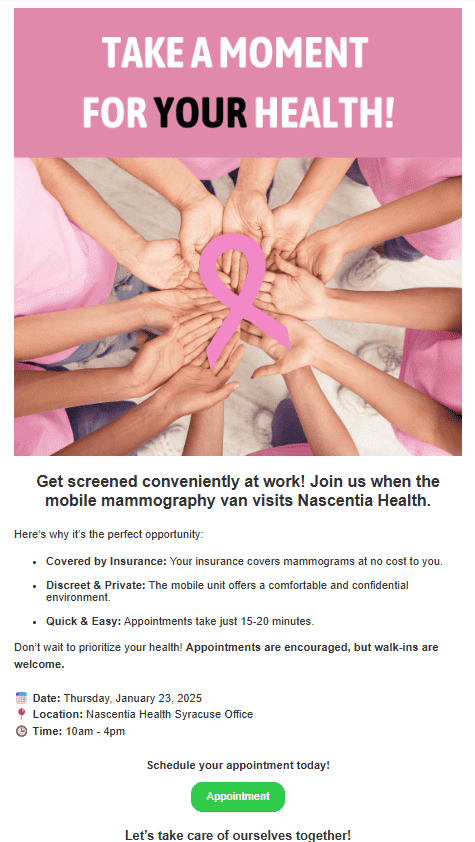 Email example for the non-profit organization