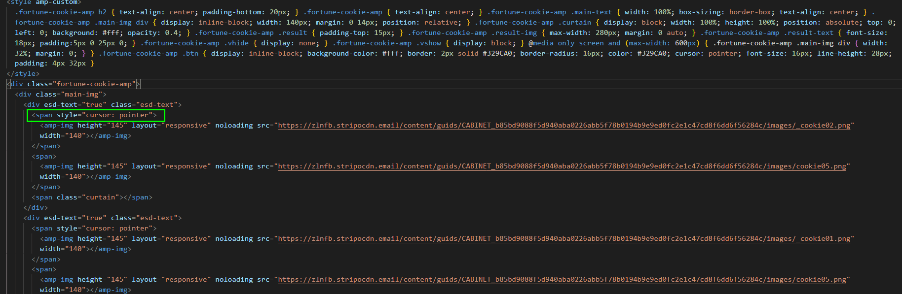 Code line to paste required attributes into