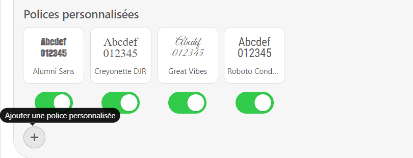 Polices personnalis&eacute;es Stripo _ Cliquez pour ajouter votre police personnalis&eacute;e