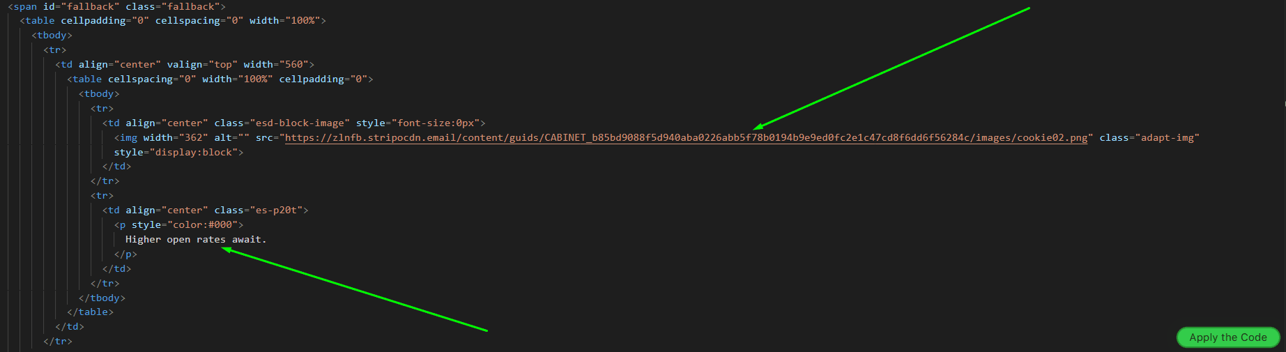 Change link and text here