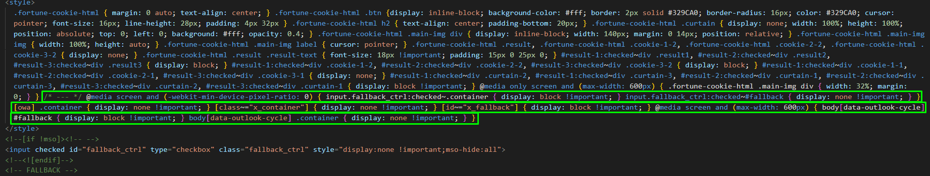Fallback version styles