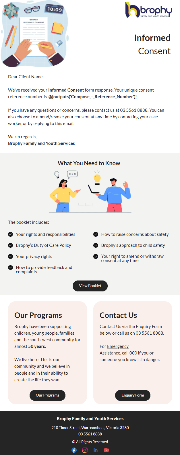 Email example for the nonprofit organization Email example for the nonprofit organization