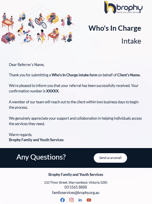 Email example for the nonprofit organization Email example for the nonprofit organization