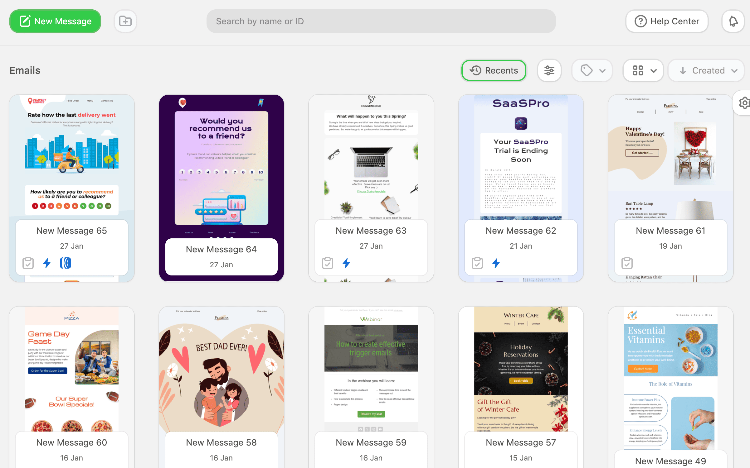 Navigation and recent usage view Navigation and recent usage view