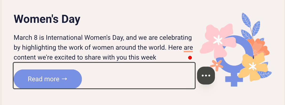 Example of pre-built CTA button blocks