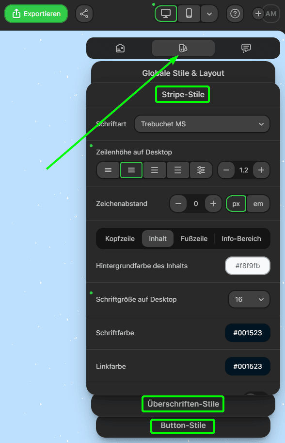 Legen Sie hier Ihre Zeilenabst&auml;nde fest