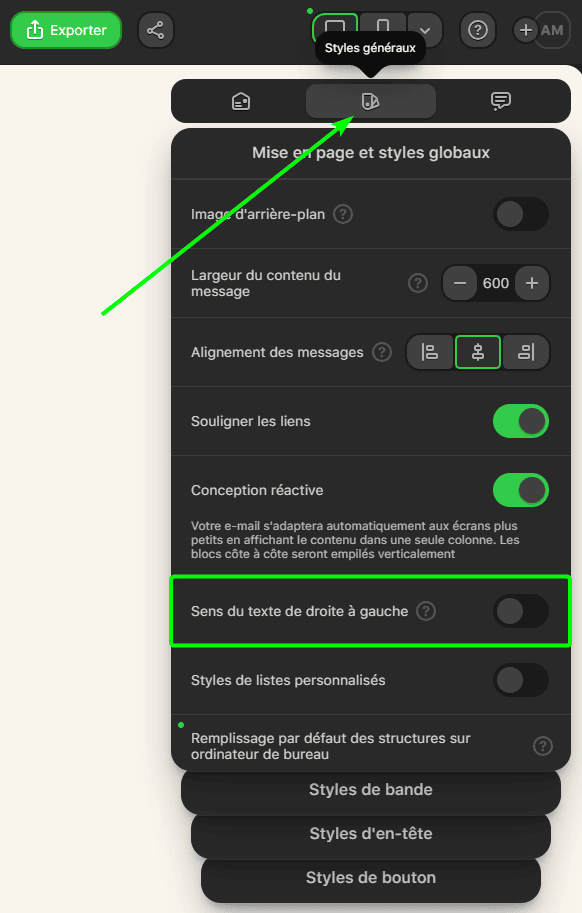 Option Styles g&eacute;n&eacute;raux