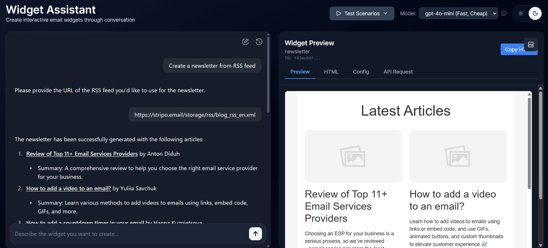 Widget Assistant RSS