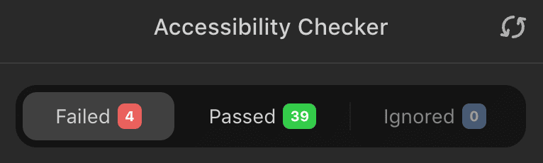 Accessibility checker and the three tabs