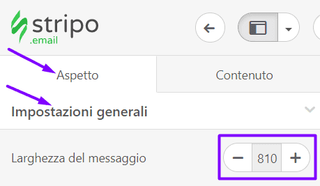 Impostazione della larghezza del modello e-mail con Stripo Impostazione della larghezza del modello e-mail con Stripo