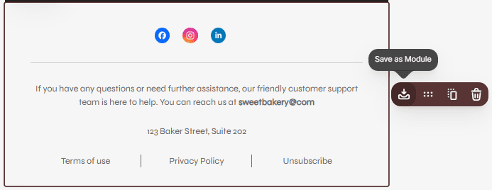 Salvataggio dei link ai social come modulo nell&rsquo;editor di Stripo