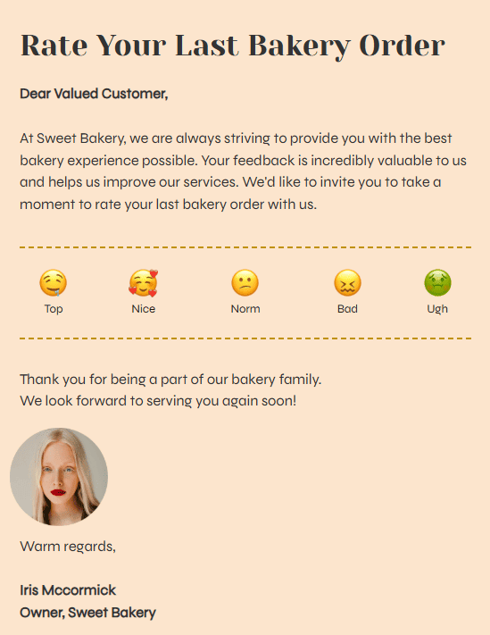 Un esempio di firma email nel settore della ristorazione