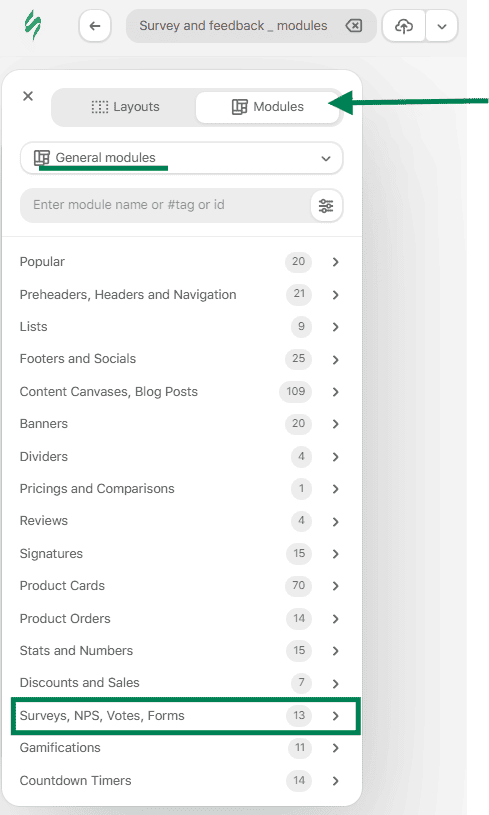 Un esempio di moduli AMP NPS in Stripo