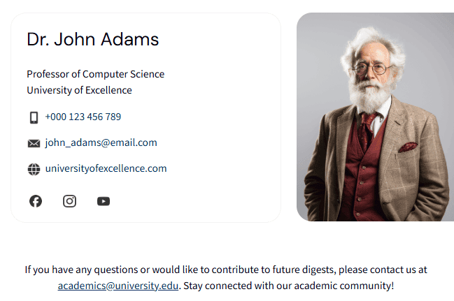 Un esempio di firma email in un email digest