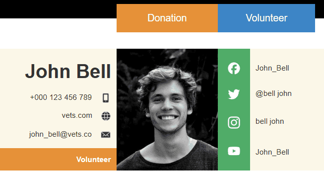 Esempio di firma email per un&rsquo;organizzazione benefica