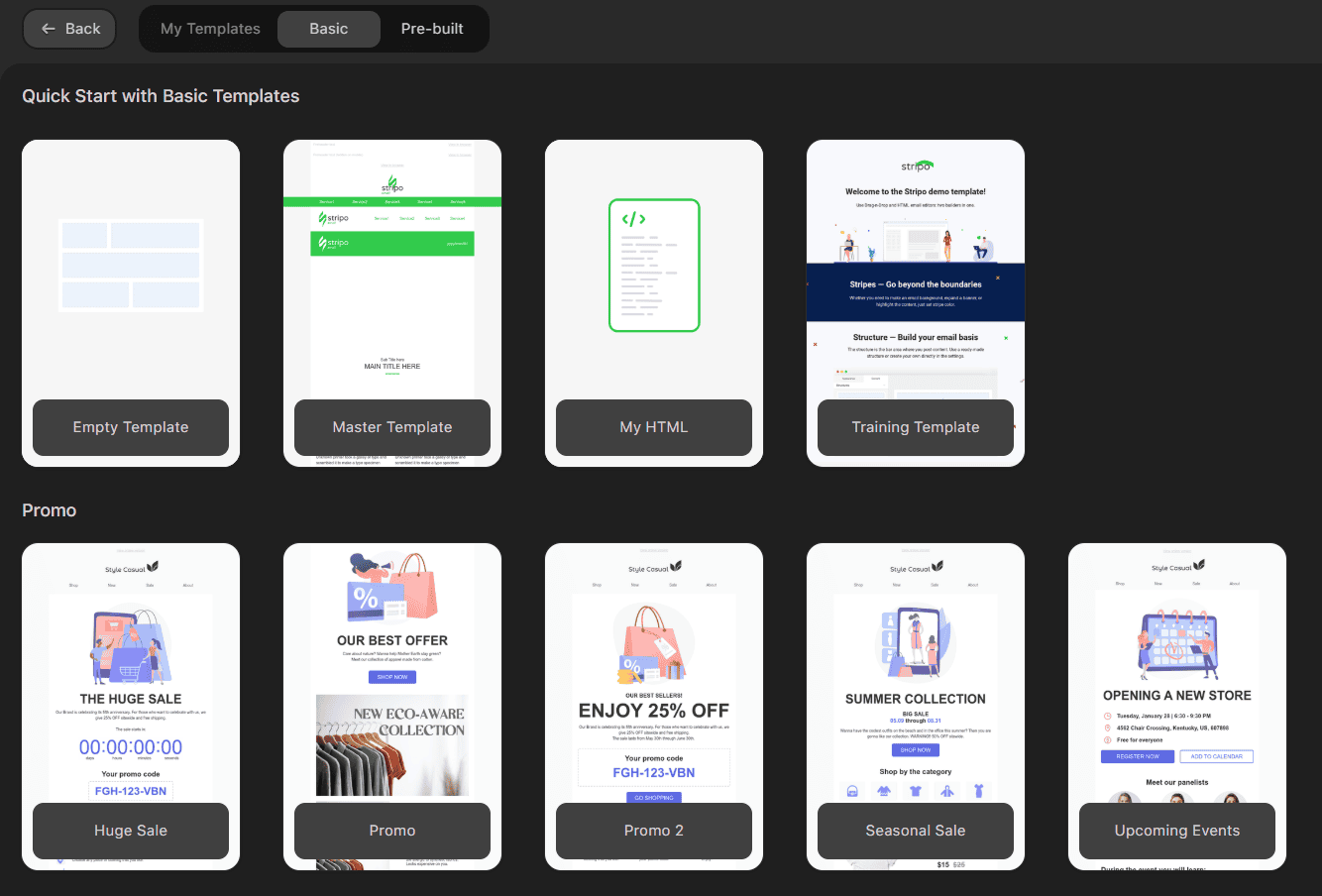 Diferentes op&ccedil;&otilde;es de modelos b&aacute;sicos