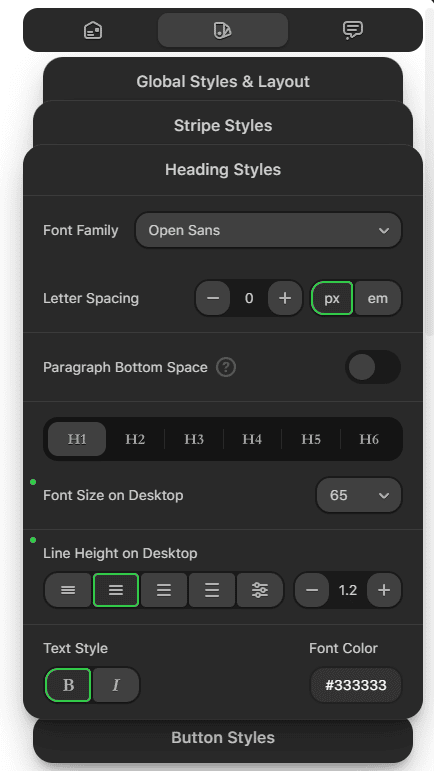 Configura&ccedil;&otilde;es de Estilos de Cabe&ccedil;alho
