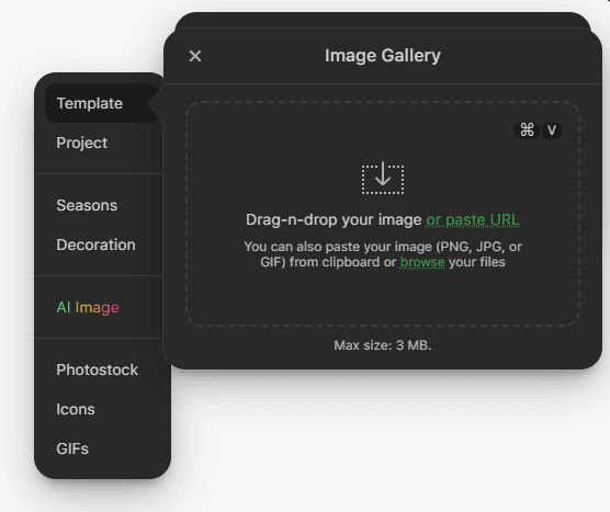Tela para adicionar imagem