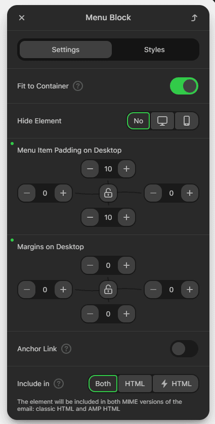 Configura&ccedil;&otilde;es do bloco de menu secund&aacute;rio