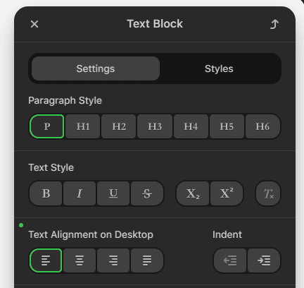 Configura&ccedil;&otilde;es principais do texto