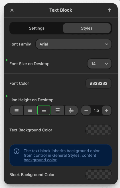 Configura&ccedil;&otilde;es adicionais de texto