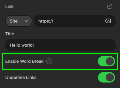 Ativar op&ccedil;&atilde;o de quebra de palavras