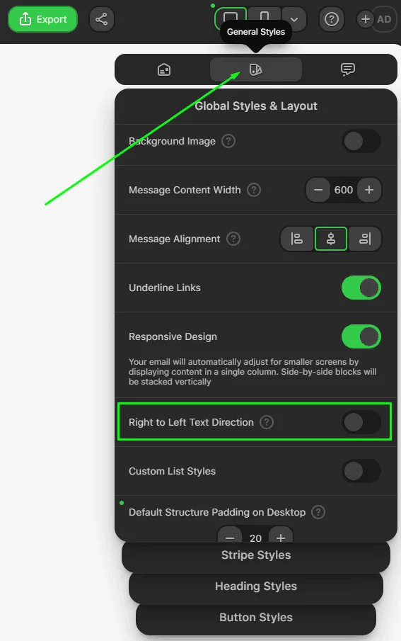 Configura&ccedil;&atilde;o de texto RTL