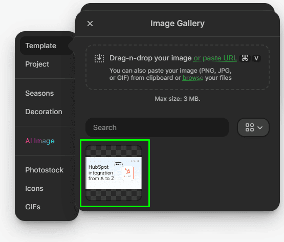 Op&ccedil;&atilde;o de galeria de imagens