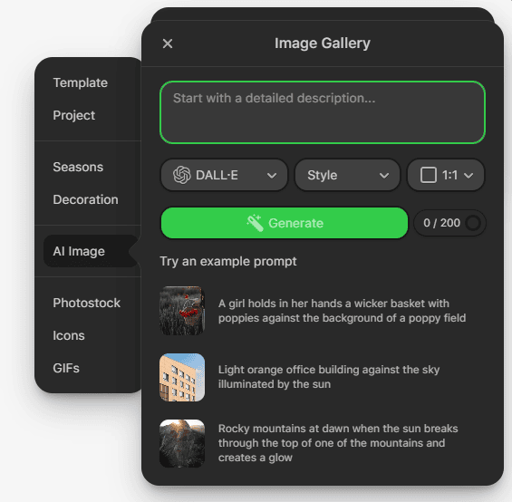 Op&ccedil;&atilde;o de imagem por IA