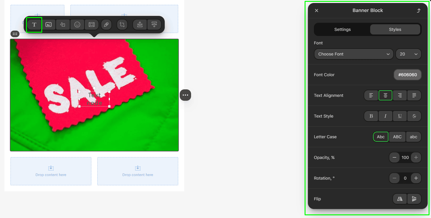Inserindo texto no banner
