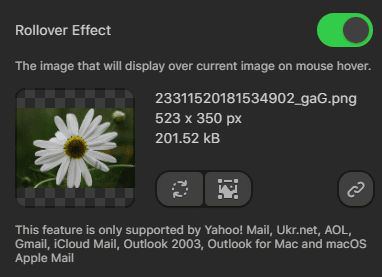 Imagem de rollover adicionada