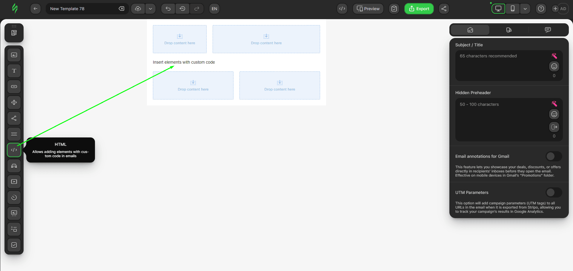 Bloco HTML adicionado