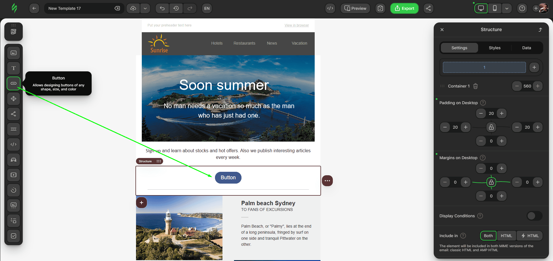 Inserindo um bloco de bot&atilde;o