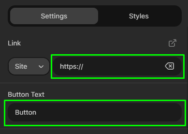 Op&ccedil;&otilde;es principais do bloco de bot&atilde;o
