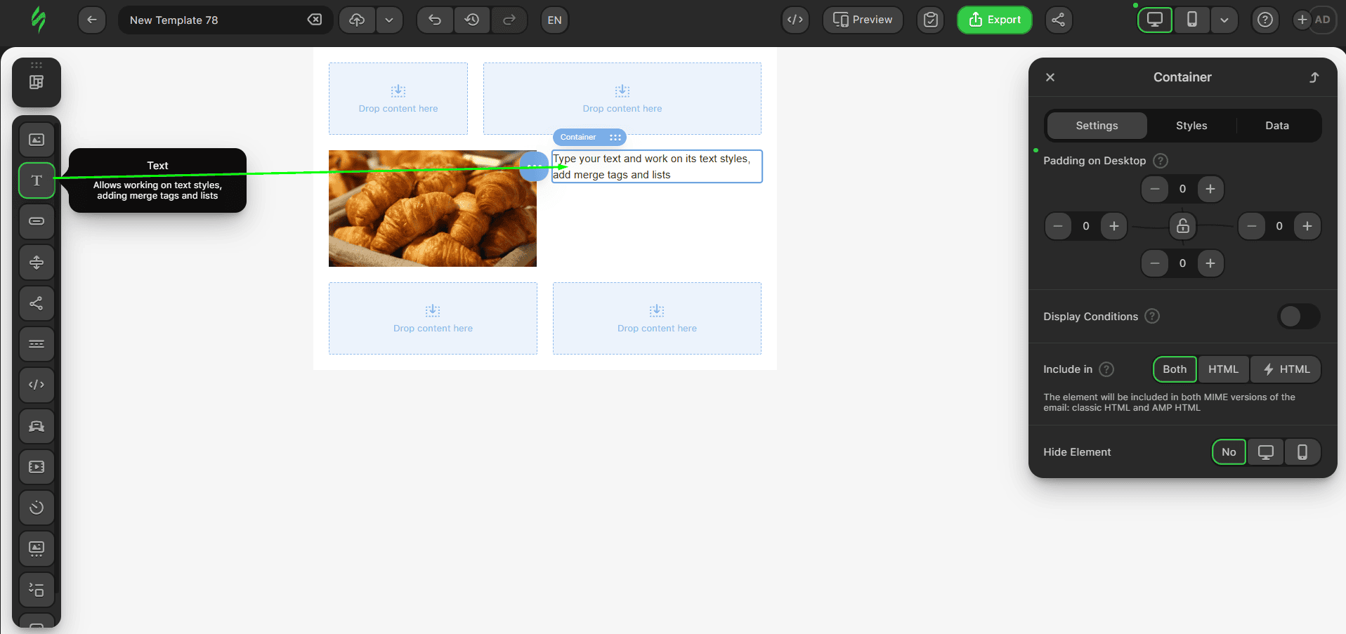 Inserindo bloco de texto no card de produto