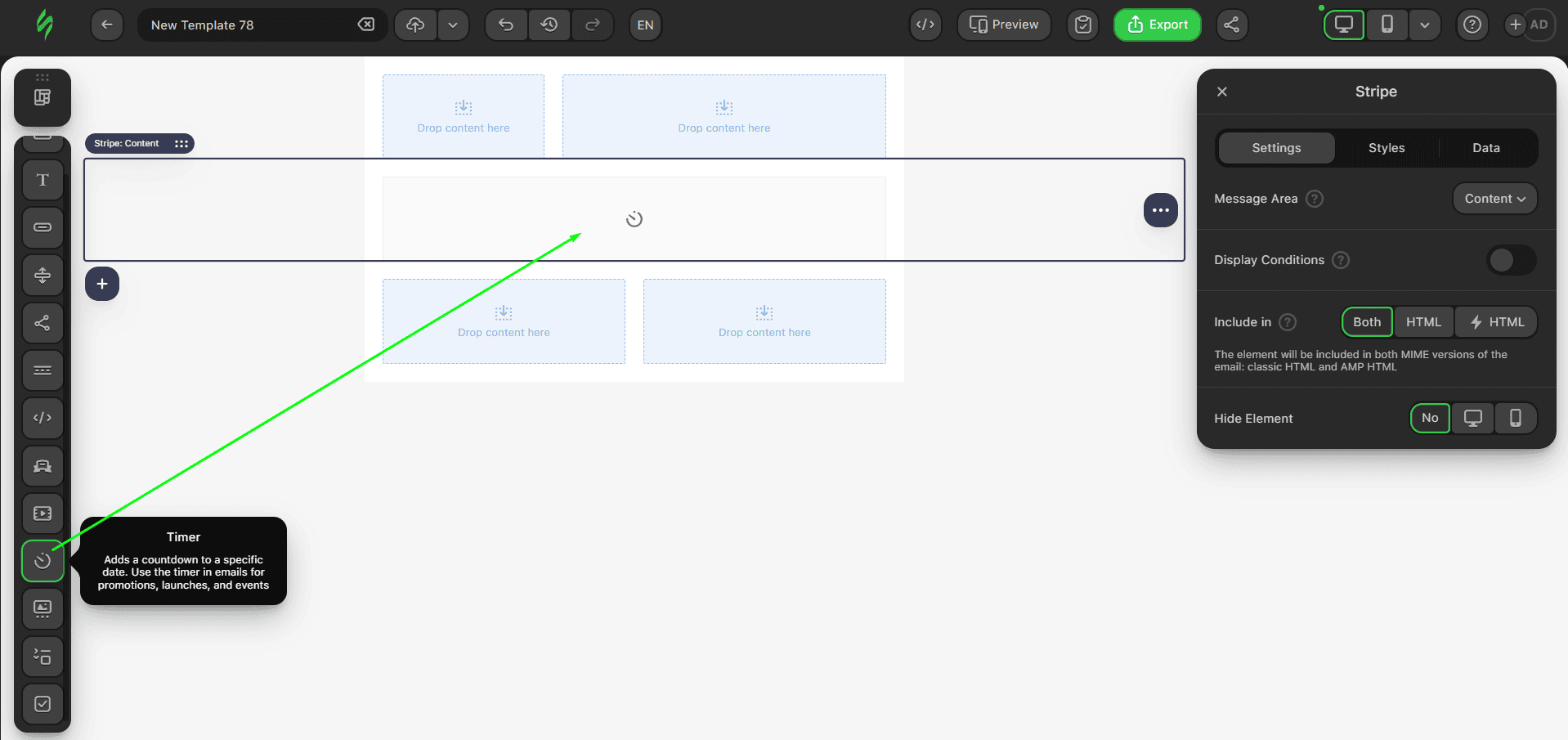 Inserindo um bloco de contador