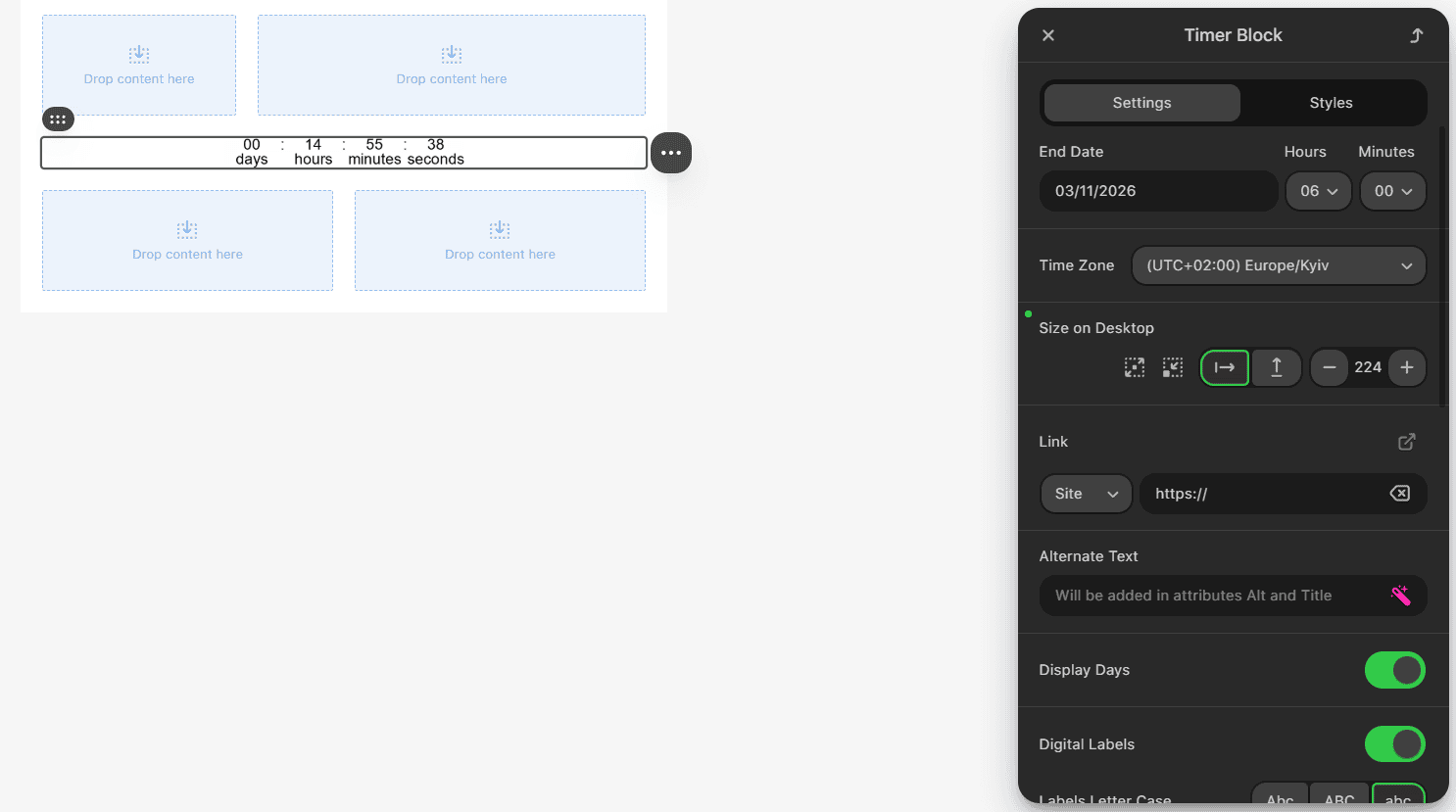 In&iacute;cio do contador regressivo