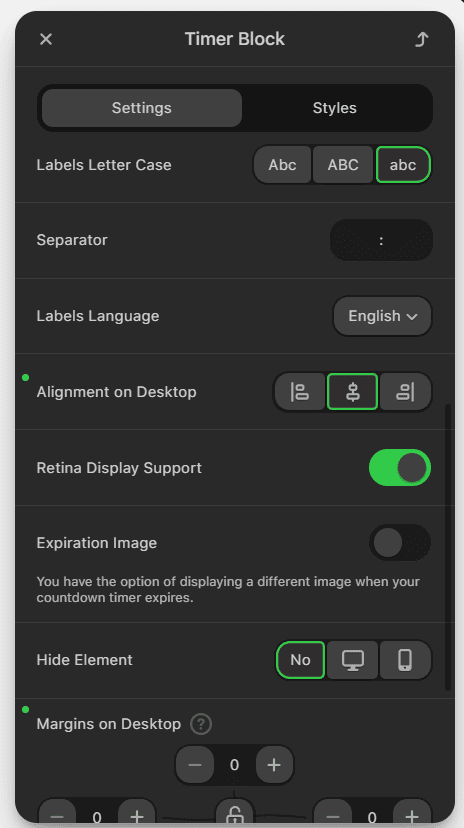 Configura&ccedil;&otilde;es adicionais do contador regressivo